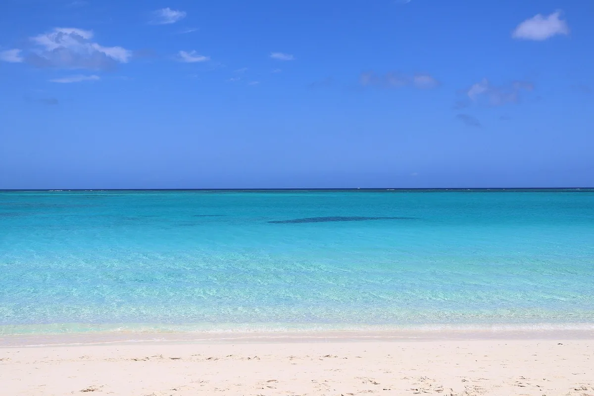 Powdery white sand and bands of turquoise water at Grace Bay Beach on Providenciales